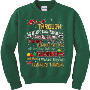 Funny Christmas Elf Map Kids Sweatshirt