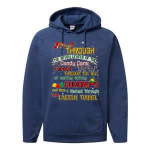 Funny Christmas Elf Map Performance Fleece Hoodie