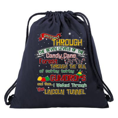 Funny Christmas Elf Map Drawstring Bag