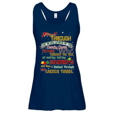 Funny Christmas Elf Map Ladies Essential Flowy Tank