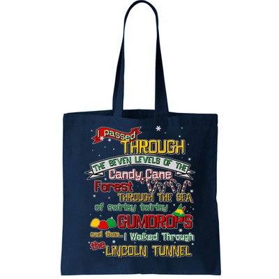 Funny Christmas Elf Map Tote Bag