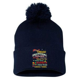 Funny Christmas Elf Map Pom Pom 12in Knit Beanie