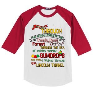 Funny Christmas Elf Map Kids Colorblock Raglan Jersey