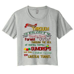 Funny Christmas Elf Map Women's Crop Top Tee