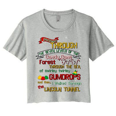 Funny Christmas Elf Map Women's Crop Top Tee