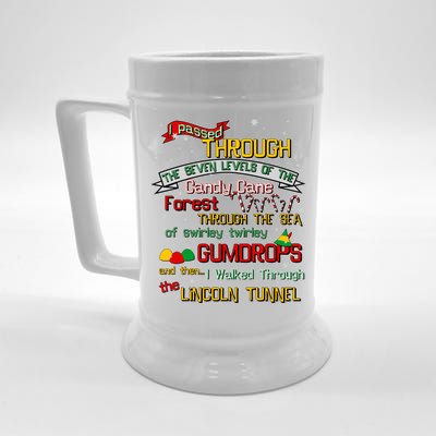 Funny Christmas Elf Map Beer Stein