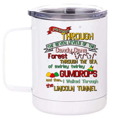 Funny Christmas Elf Map 12 oz Stainless Steel Tumbler Cup