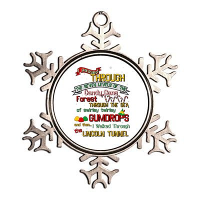 Funny Christmas Elf Map Metallic Star Ornament