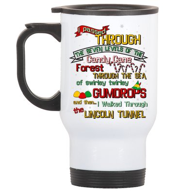 Funny Christmas Elf Map Stainless Steel Travel Mug