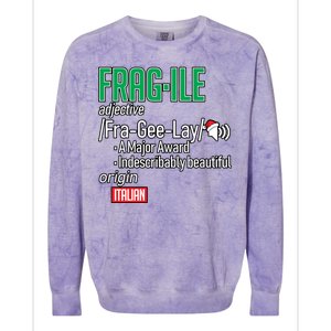 Funny Christmas Fragile Definition  Colorblast Crewneck Sweatshirt