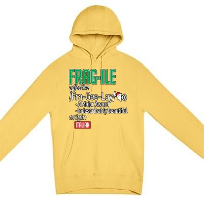 Funny Christmas Fragile Definition  Premium Pullover Hoodie