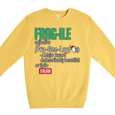 Funny Christmas Fragile Definition  Premium Crewneck Sweatshirt