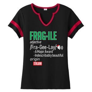 Funny Christmas Fragile Definition  Ladies Halftime Notch Neck Tee