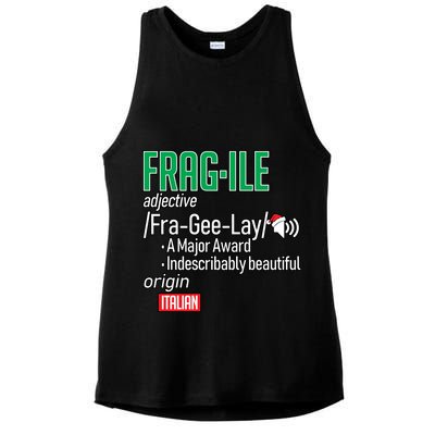 Funny Christmas Fragile Definition  Ladies PosiCharge Tri-Blend Wicking Tank