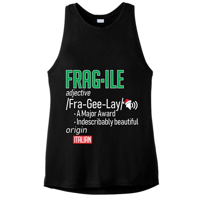 Funny Christmas Fragile Definition  Ladies PosiCharge Tri-Blend Wicking Tank