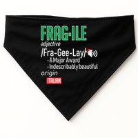 Funny Christmas Fragile Definition  USA-Made Doggie Bandana