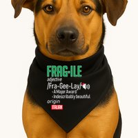 Funny Christmas Fragile Definition  USA-Made Doggie Bandana