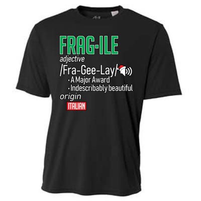 Funny Christmas Fragile Definition  Cooling Performance Crew T-Shirt