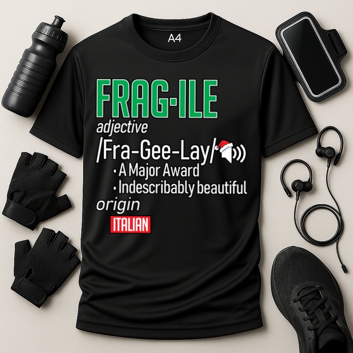 Funny Christmas Fragile Definition  Performance Shirt