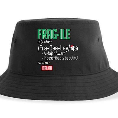 Funny Christmas Fragile Definition  Sustainable Bucket Hat