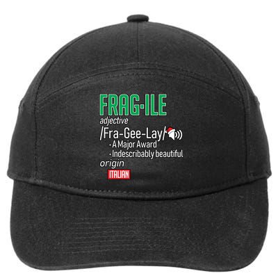 Funny Christmas Fragile Definition  7-Panel Snapback Hat