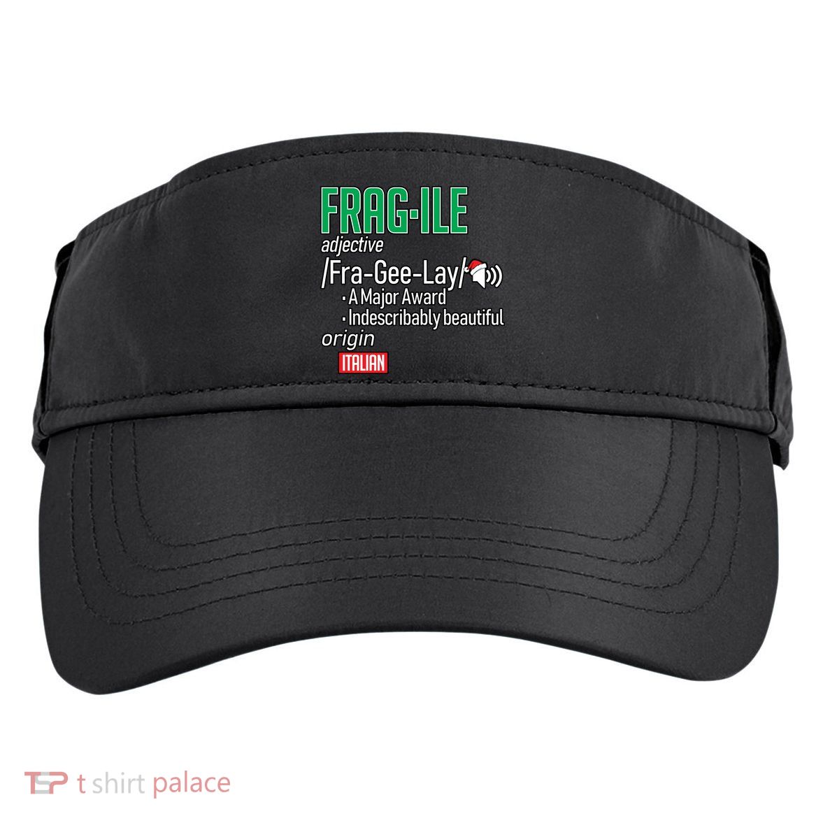 Funny Christmas Fragile Definition  Adult Drive Performance Visor