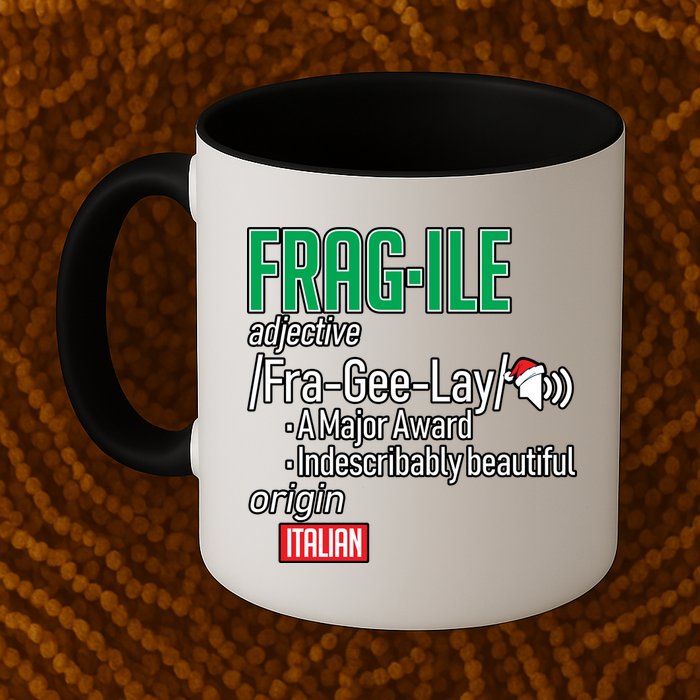 Funny Christmas Fragile Definition  Mug