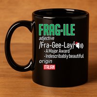 Funny Christmas Fragile Definition  11oz C Handle Ceramic Mug