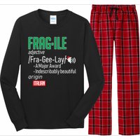 Funny Christmas Fragile Definition  Long Sleeve Pajama Set