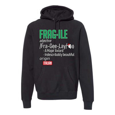 Funny Christmas Fragile Definition  Premium Hoodie