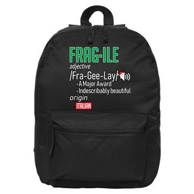 Funny Christmas Fragile Definition  16 in Basic Backpack