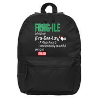 Funny Christmas Fragile Definition  16 in Basic Backpack
