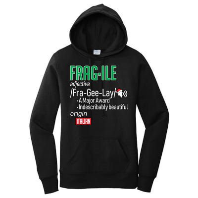Funny Christmas Fragile Definition  Women's Pullover Hoodie