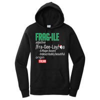 Funny Christmas Fragile Definition  Women's Pullover Hoodie