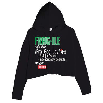 Funny Christmas Fragile Definition  Crop Fleece Hoodie