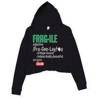 Funny Christmas Fragile Definition  Crop Fleece Hoodie