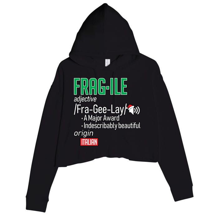 Funny Christmas Fragile Definition  Crop Fleece Hoodie