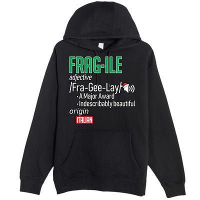 Funny Christmas Fragile Definition  Premium Pullover Hoodie