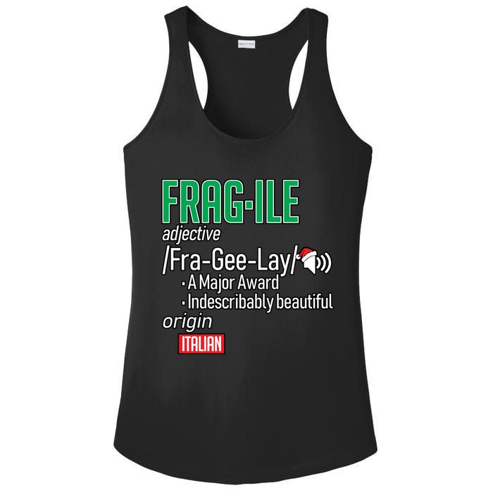 Funny Christmas Fragile Definition  Ladies PosiCharge Competitor Racerback Tank