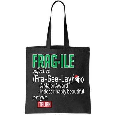 Funny Christmas Fragile Definition  Bag