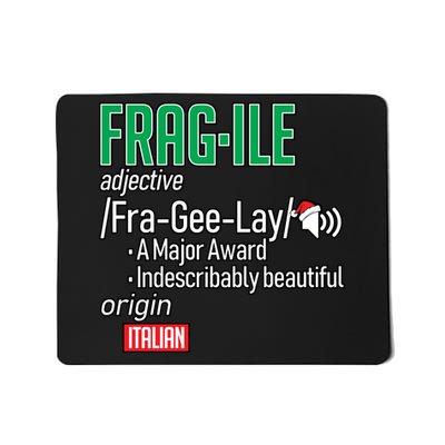 Funny Christmas Fragile Definition  Mousepad