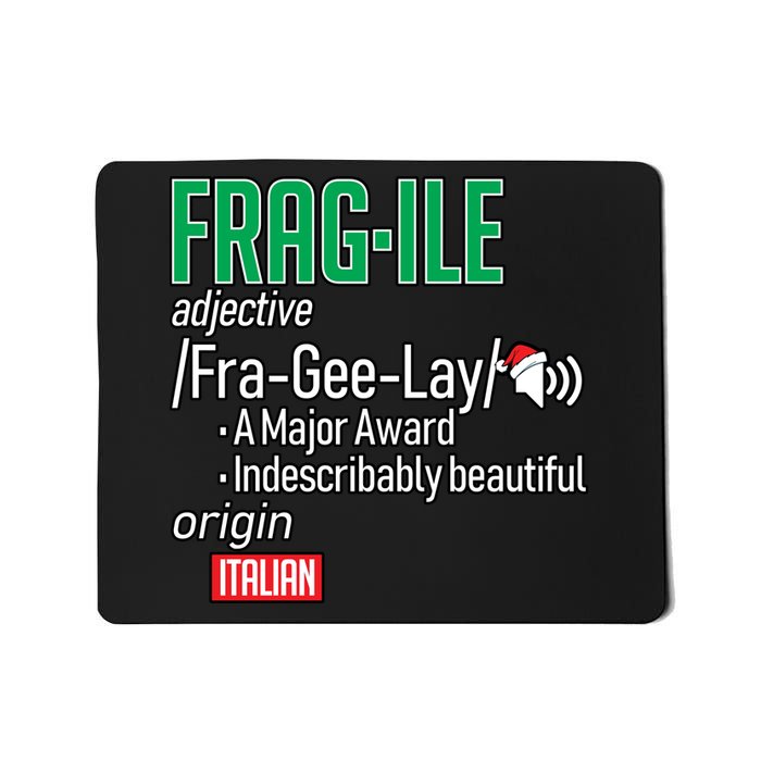 Funny Christmas Fragile Definition  Mousepad