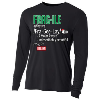 Funny Christmas Fragile Definition  Cooling Performance Long Sleeve Crew