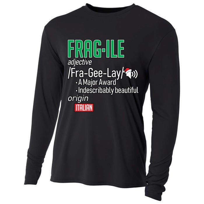Funny Christmas Fragile Definition  Cooling Performance Long Sleeve Crew