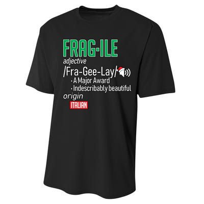 Funny Christmas Fragile Definition  Performance Sprint T-Shirt