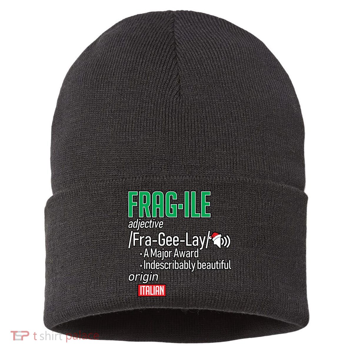 Funny Christmas Fragile Definition  Sustainable Knit Beanie