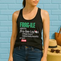 Funny Christmas Fragile Definition  Womens Tank Top