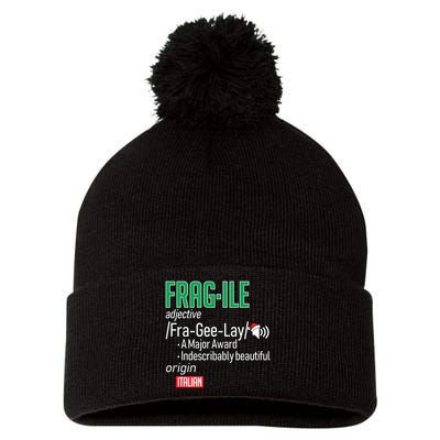 Funny Christmas Fragile Definition  Pom Pom 12in Knit Beanie