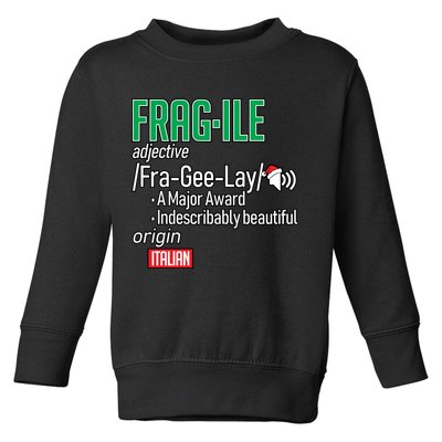 Funny Christmas Fragile Definition  Toddler Sweatshirt