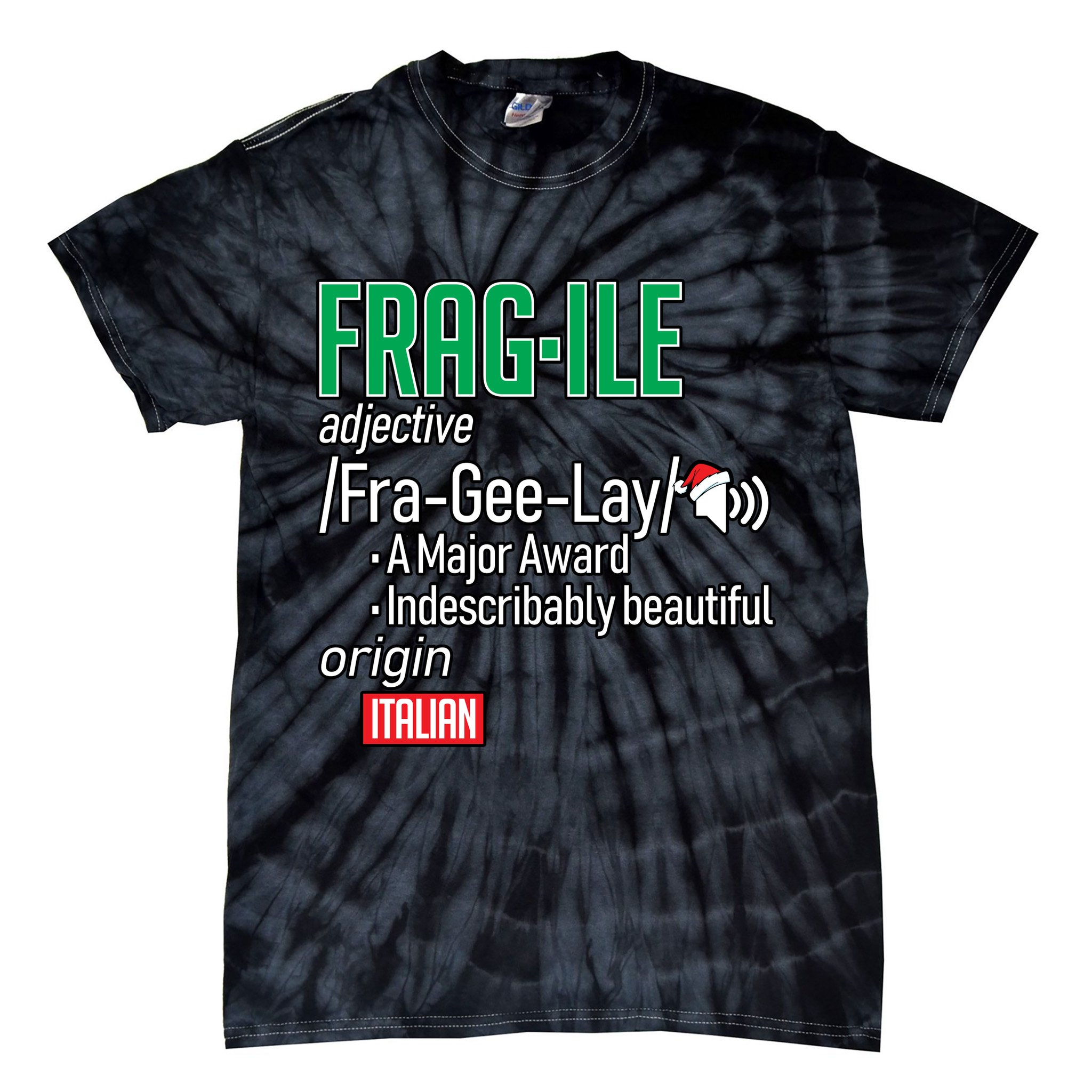 Funny Christmas Fragile Definition  Tie-Dye T-Shirt